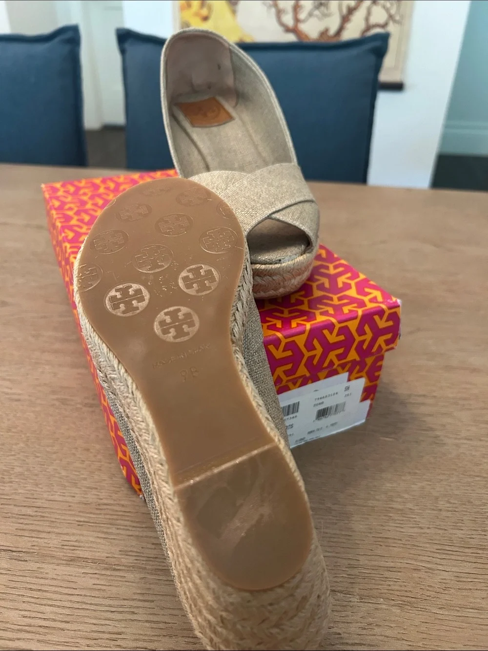 Tory Burch Size 9 Gold Wedge Filipa